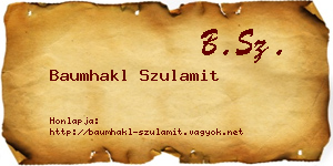Baumhakl Szulamit névjegykártya